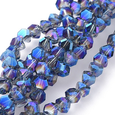 Electroplate Transparent Glass Beads Strands EGLA-L016-FR-A03-1