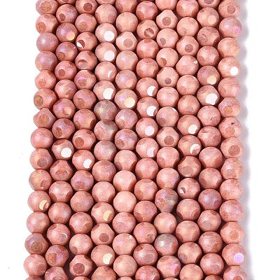 Ombre Effect Dyed Electroplate Opaque Glass Beads Strands EGLA-Q130-01A-17-1