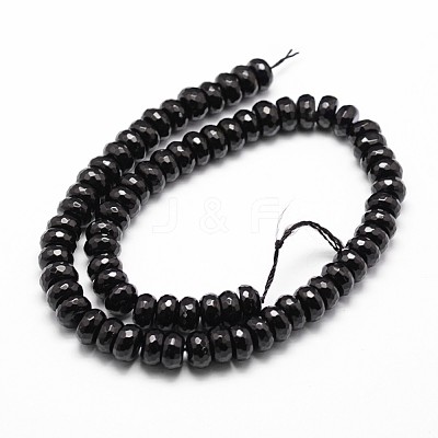 Natural Black Onyx Beads Strands G-P161-23-6x4mm-1