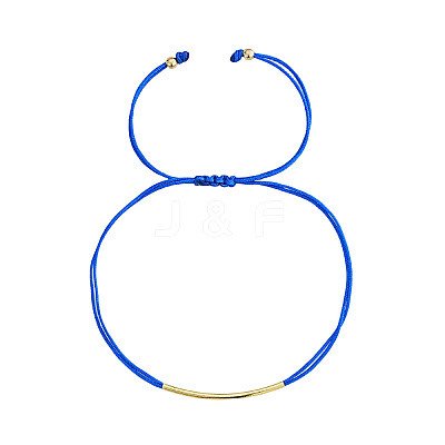 Brass Tube Braided Bead Bracelets VV5058-2-1