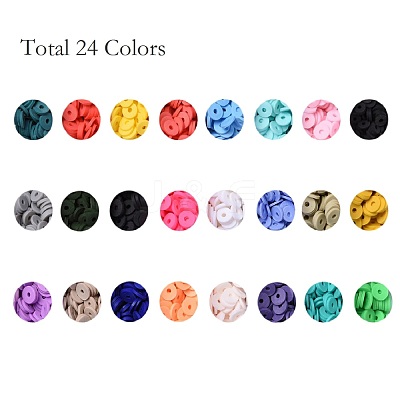 240G 24 Colors Handmade Polymer Clay Beads CLAY-JP0001-08-8mm-1