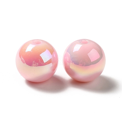 UV Plating Rainbow Iridescent Acrylic Beads PACR-D070-01D-1