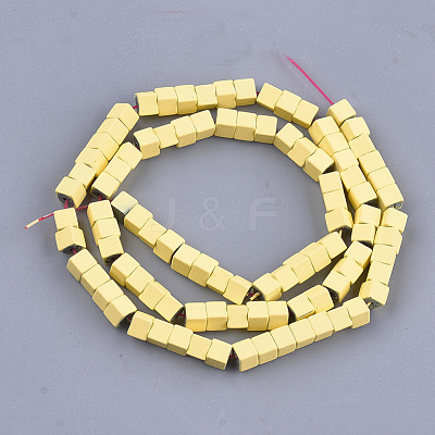 Spray Painted Non-magnetic Synthetic Hematite Beads Strands G-T116-22-02-1
