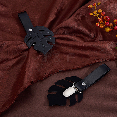 4Pcs PU Leather Skirt Hikes Clips AJEW-PH0007-98A-1