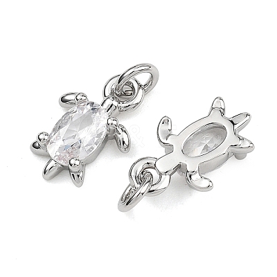 SHEGRACE Brass Clear Cubic Zirconia Charms XGRQ2O138-417P-1