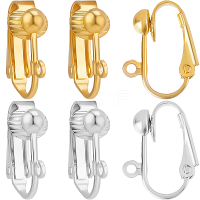 36Pcs 2 Colors Brass Clip-on Earring Findings KK-BBC0016-11-1