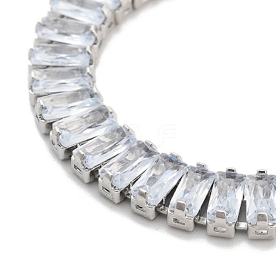 Brass Pave Clear Cubic Zirconia Rectangle Box Chain Slider Bracelets BJEW-YWC0002-05A-P-1