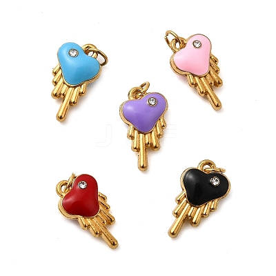 304 Stainless Steel Enamel Pendants STAS-B097-24G-1