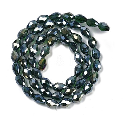 Transparent Electroplate Glass Beads Strands EGLA-N013-T6mm-B15-1