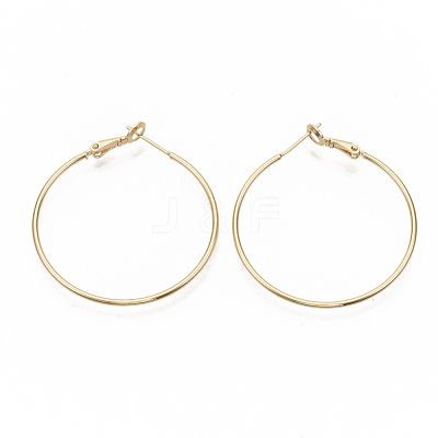 Brass Hoop Earrings X-EJEW-T007-01G-NF-1