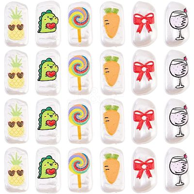 30Pcs 6 Style 3D Printed ABS Plastic Imitation Pearl Beads KY-NB0001-55-1