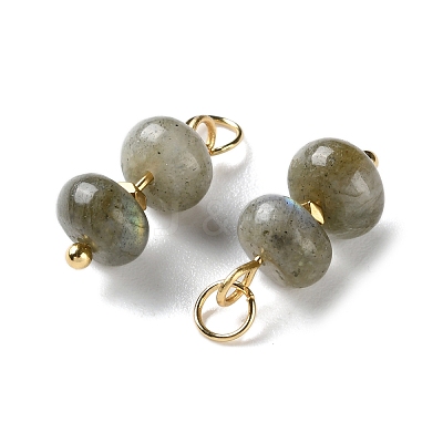 Natural Labradorite Rondelle Beaded Pendants STAS-C120-03G-01-1