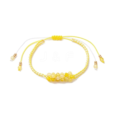 Dyed Natural Agate Beaded Braided Bead Bracelets BJEW-MZ00253-04-1