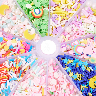 70G 10 Styles Handmade Polymer Clay Sprinkles Mix CLAY-SW0001-03B-1