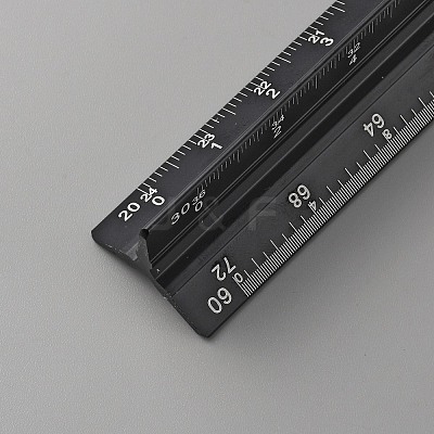 Aluminum Alloy Three Edge Ruler AJEW-WH0248-367-1