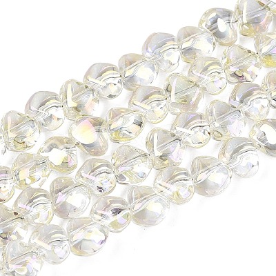 Electroplate Transparent Glass Beads Strands EGLA-Q133-01A-12-1