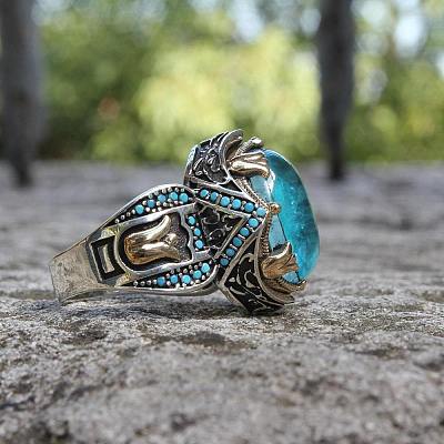 Oval Alloy with Glass Finger Rings FS-WG0E890-04-1