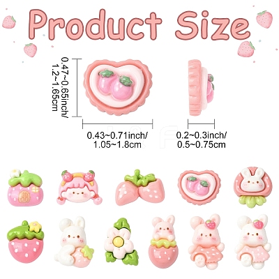 20Pcs Cute Opaque Resin Decoden Cabochons RESI-YW0005-48-1