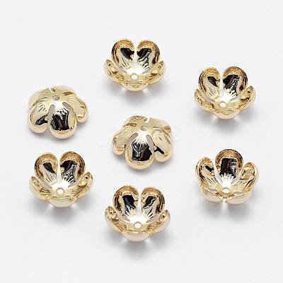 5-Petal Brass Caps KK-F727-79G-NF-1