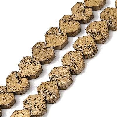 Electroplated Natural Lava Rock Beads Strands G-K388-04A-09-1