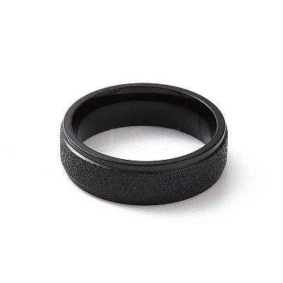 Textured 201 Stainless Steel Flat Finger Ring for Women RJEW-I089-36EB-1