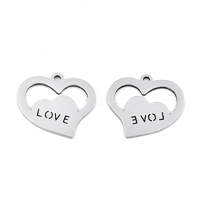 Non-Tarnish Valentine's Day 201 Stainless Steel Pendants STAS-S081-082-1