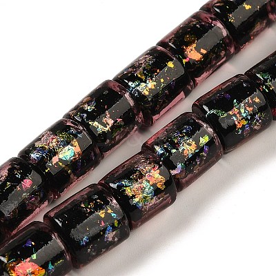 Handmade Dichroic Foil Glass Beads Strands DICH-U001-09I-1