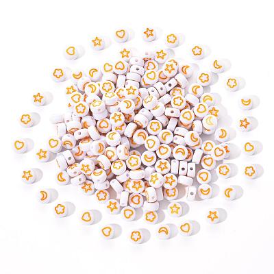 White Opaque Acrylic Beads MACR-YW0001-19F-1