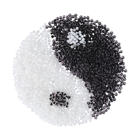 7000Pcs 2 Colors Grade A Round Glass Seed Beads SEED-PH0002-72-1