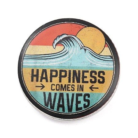 Save the Ocean Environmental Theme Flat Round Enamel Pins JEWB-R053-03P-03-1