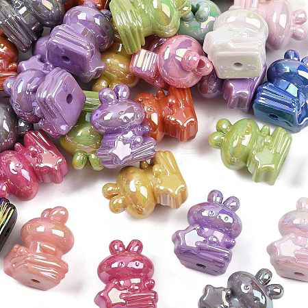 UV Plating Opaque Acrylic Beads MACR-C036-11-1