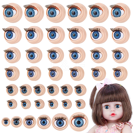 24 Pairs 6 Styles 3D ABS Doll Craft Cartoon Movable Eye FIND-PH0028-13B-1
