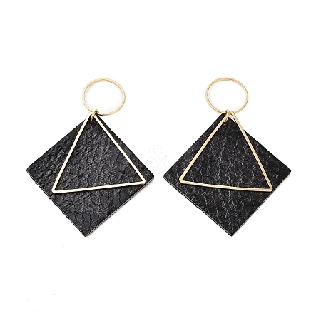 Brass with PU Leather Pendants FIND-Z048-08D-KCG-1