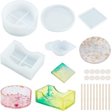 Cup Mat Silicone Molds Sets DIY-FH0002-21-1