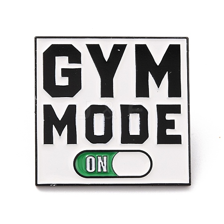 Gym Mode Word Enamel Pin JEWB-O008-E01-1