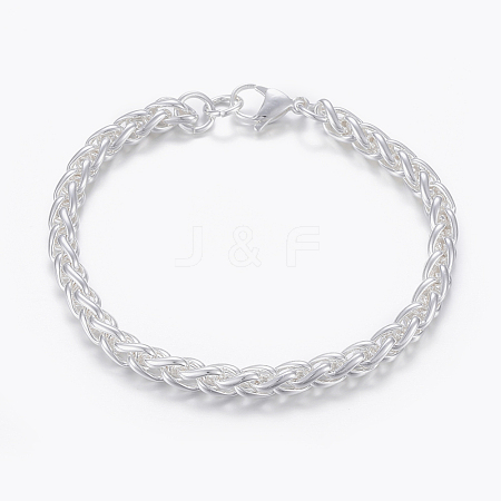 304 Stainless Steel Wheat Chain Bracelets BJEW-I252-09S-1