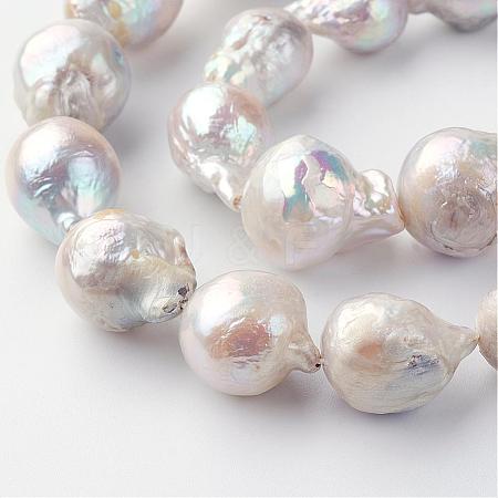 Natural Baroque Pearl Keshi Pearl Beads Strands PEAR-R064-09-1