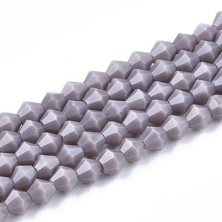 Opaque Solid Color Glass Beads Strands X-GLAA-Q080-4mm-B01-1
