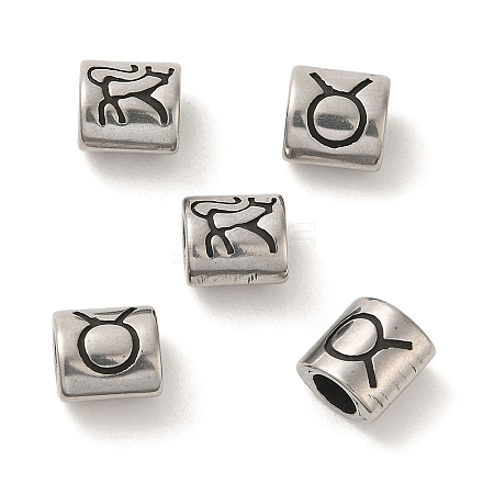 Oval with Constellation 304 Stainless Steel Beads STAS-E215-05AS-08-1