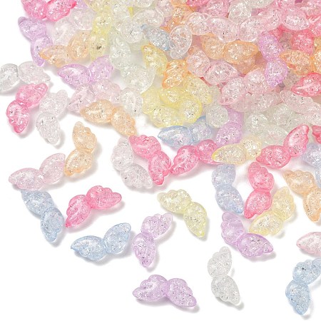 Transparent Crackle Acrylic Beads OACR-B031-10-1