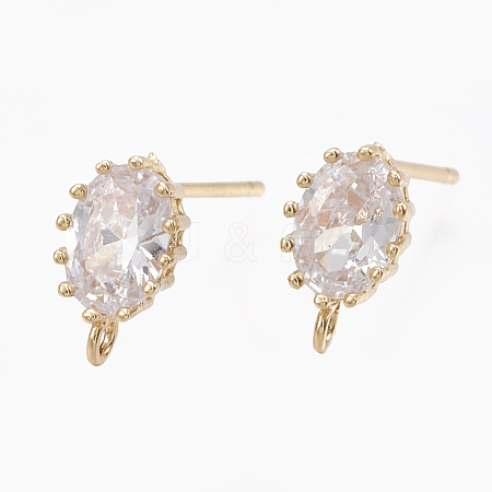 Brass Stud Earring Findings KK-S348-117-1