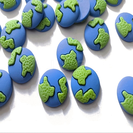 Space Theme Opaque Resin Cabochons LS-CRES-WH0001-54-1