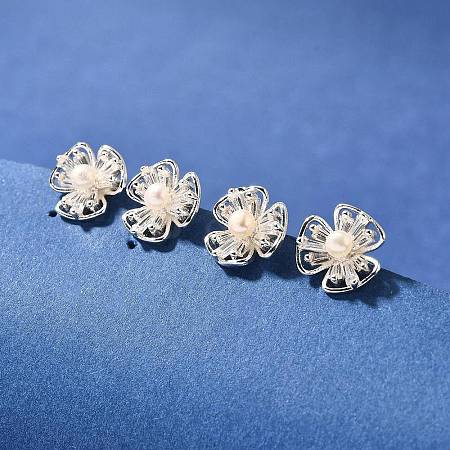 Natural Pearl Ear Studs EJEW-L099-10S-1