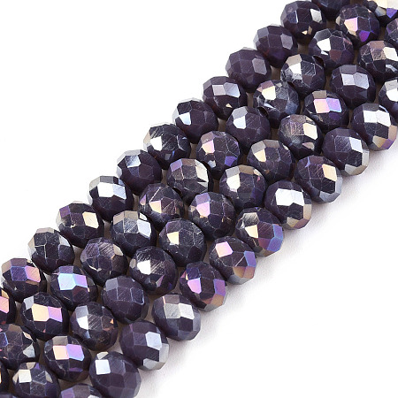 Electroplate Glass Beads Strands EGLA-A044-P6mm-B11-1