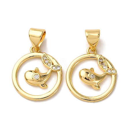 Brass Micro Pave Cubic Zirconia Pendants KK-A271-07D-G-1