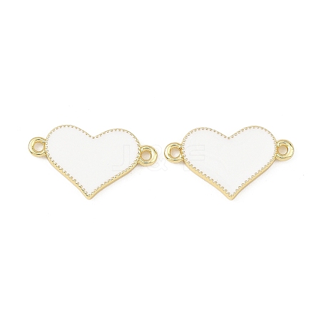 Brass Enamel Heart Links Connector Charms KK-B198-01G-A-1