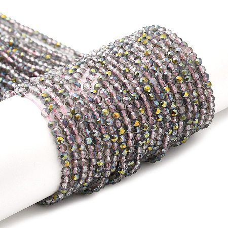 Transparent Electroplate Glass Beads Strands LS-GLAA-H021-01B-HP02-1