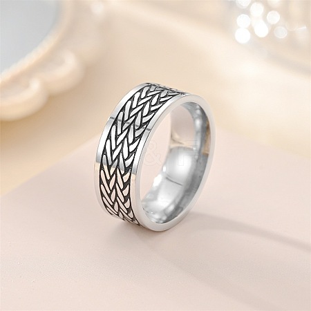 Retro 201 Stainless Steel Enamel Finger Rings for Men FS-WG366A7-08-1
