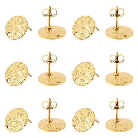 12Pcs Ion Plating(IP) 304 Stainless Steel Stud Earring Findings STAS-LP0001-12-1