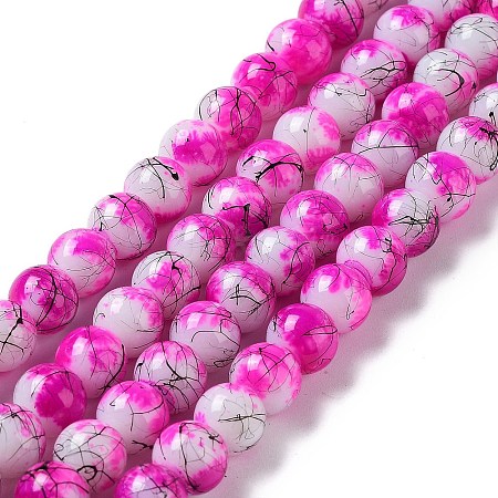 Drawbench & Baking Paint Glass Beads Strands GLAA-S176-09-1